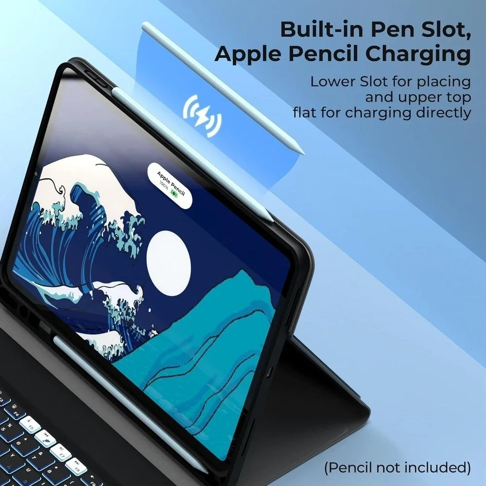 OHY‎ iPad Air 11 WK80 Wireless Backlit Keyboard Case Adjustable Angle Magnetic